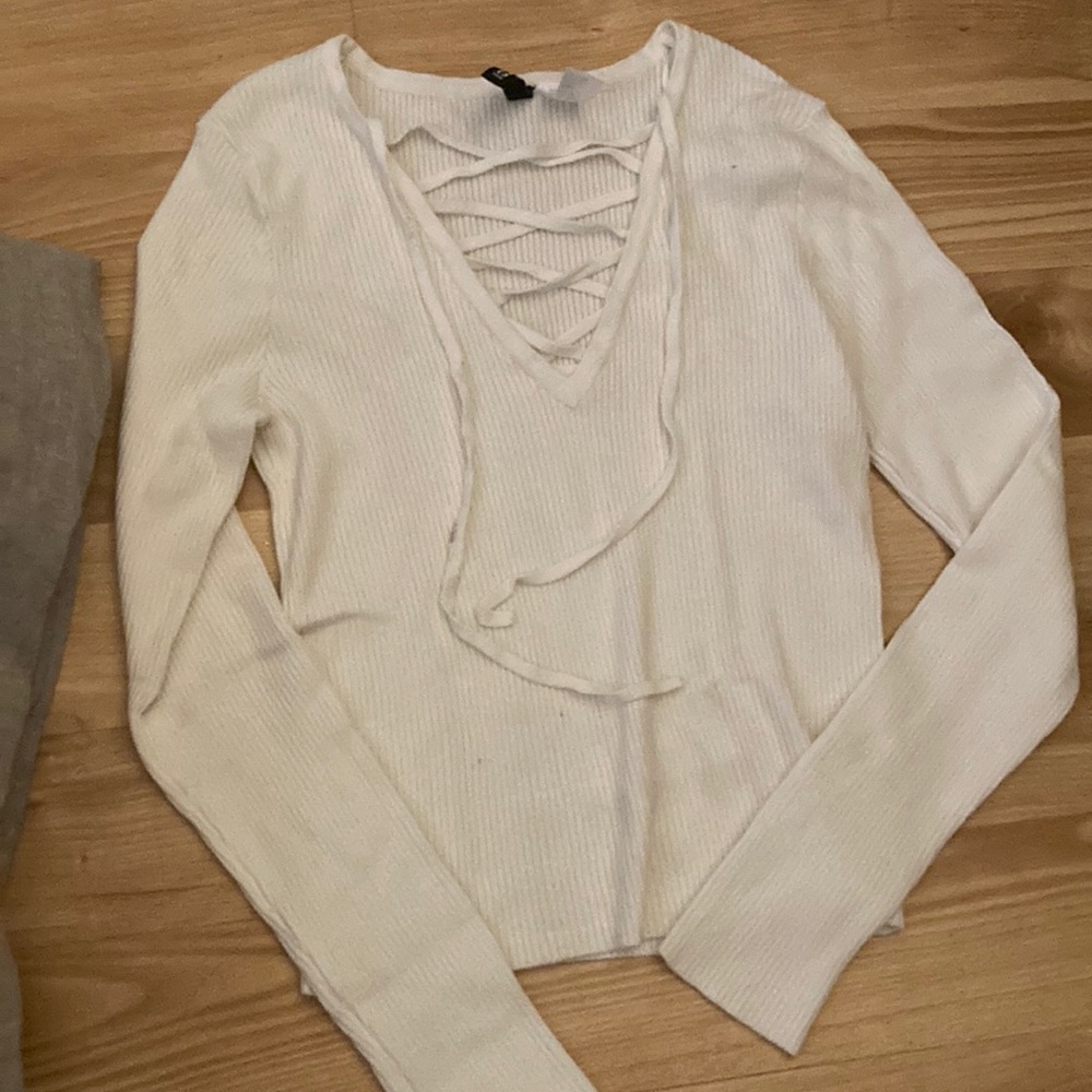 Small H&M lace up v-necks sweater